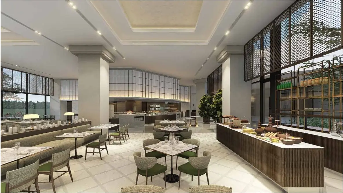 All-day dining, dessert bar, The Leela Bhartiya City, Bangalore, Karnataka